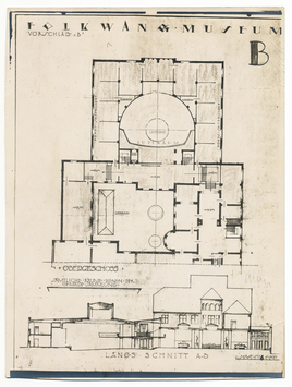 Vorschaubild Essen: Folkwangmuseum, Grundriss, Obergeschoss, Entwurf B